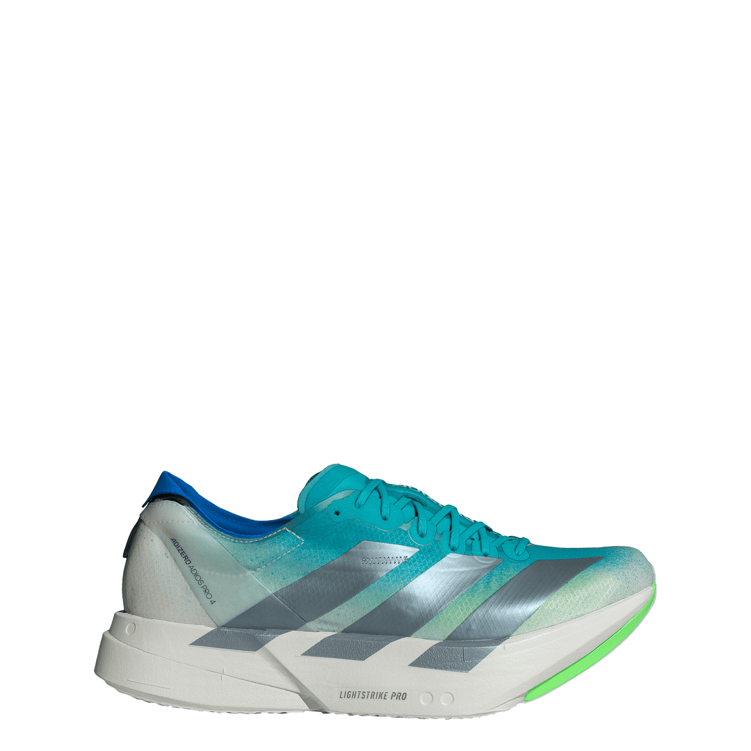 Adidas Mens Adizero Adios Pro 4 - Hi-Res Aqua/Iron Metallic/Grey One - Neutral - SS26