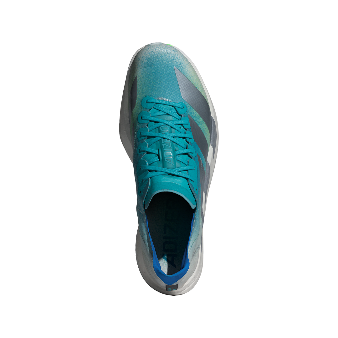 Adidas Mens Adizero Adios Pro 4 - Hi-Res Aqua/Iron Metallic/Grey One - Neutral - SS26