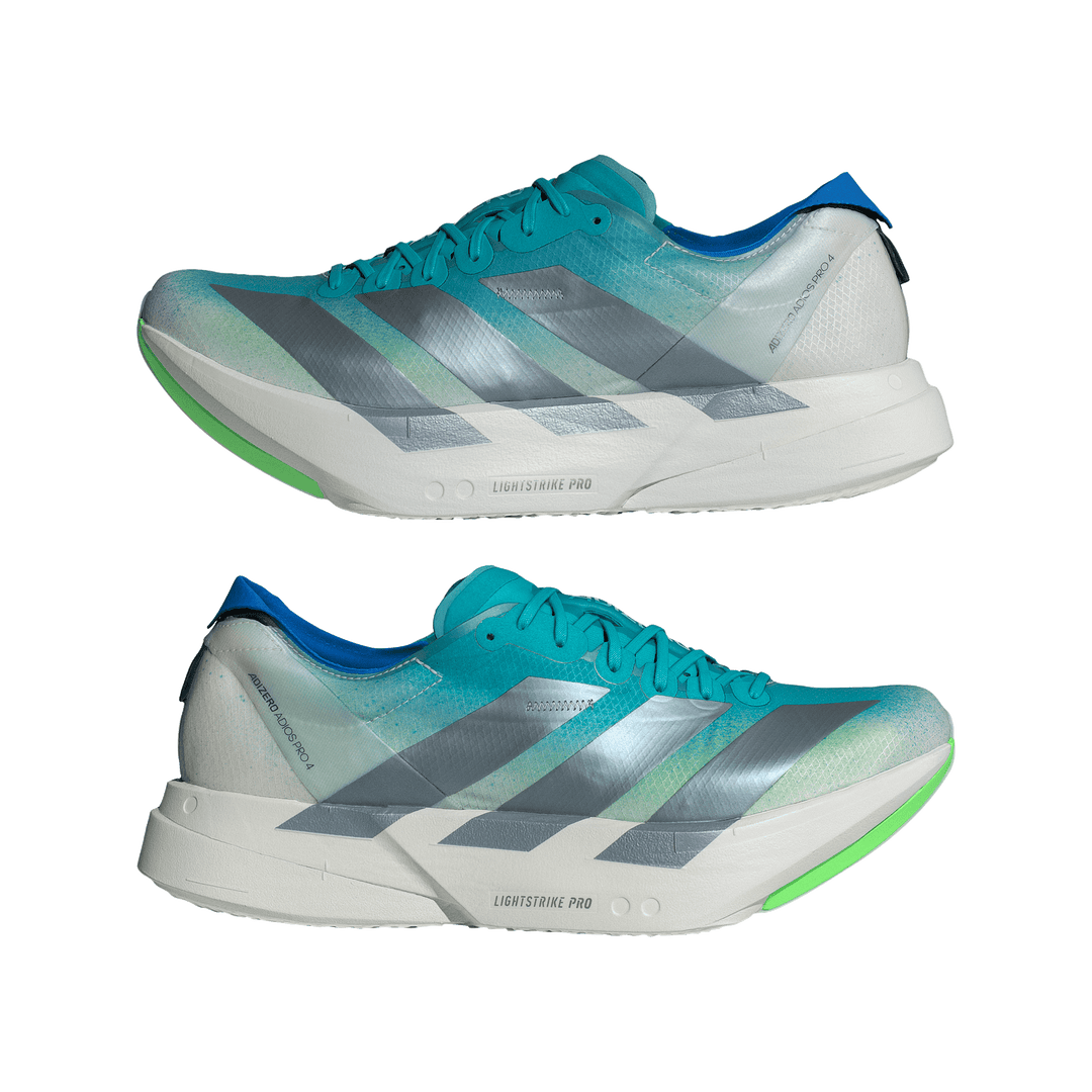 Adidas Mens Adizero Adios Pro 4 - Hi-Res Aqua/Iron Metallic/Grey One - Neutral - SS26