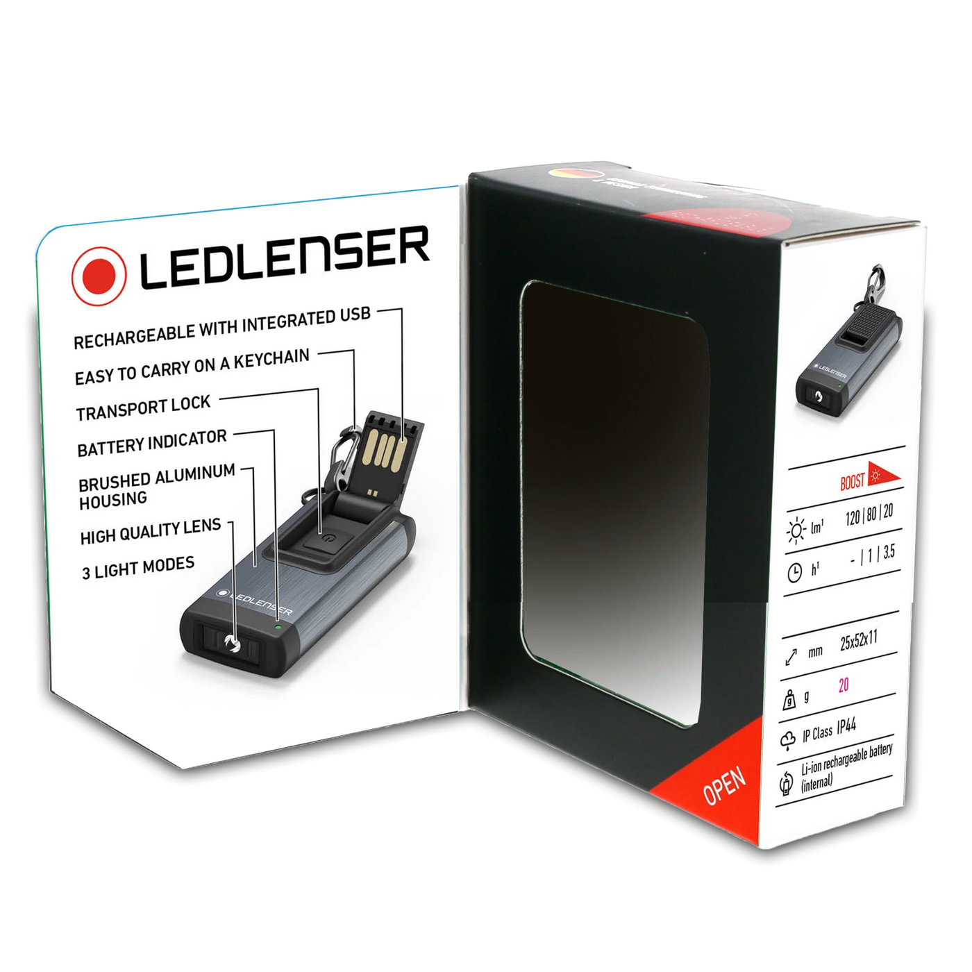 Ledlenser K4R Rechargeable Keyring Torch - Grey