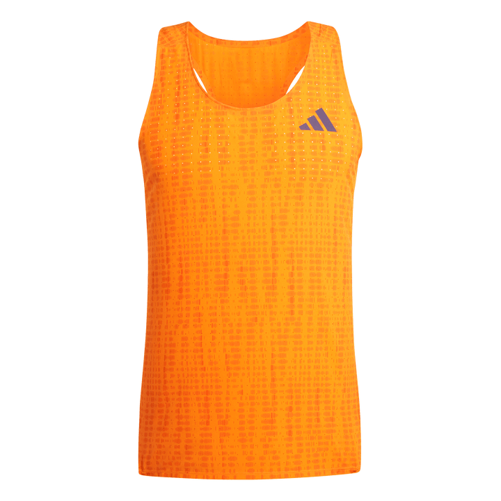 Adidas Hommes Adizero Singlet - Pure Tangerine/Pure Orange