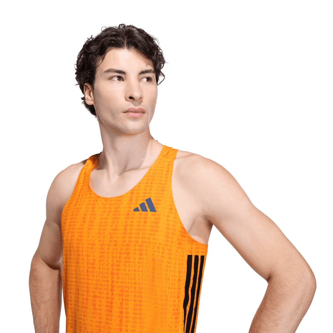 Adidas Hommes Adizero Singlet - Pure Tangerine/Pure Orange