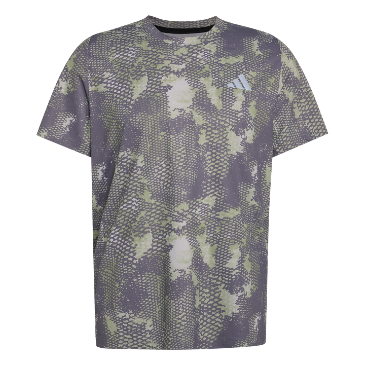Adidas Mens ADI365 Climacool Animal Print Iconic Tee - Grey Two/Tent Green/Trace Grey - AW26