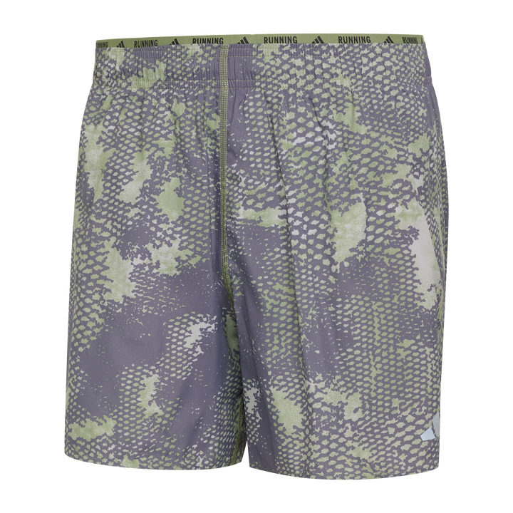 Adidas Mens ADI365 Animal Print Iconic 5" Shorts - Grey Two/Tent Green/Trace Grey - AW26