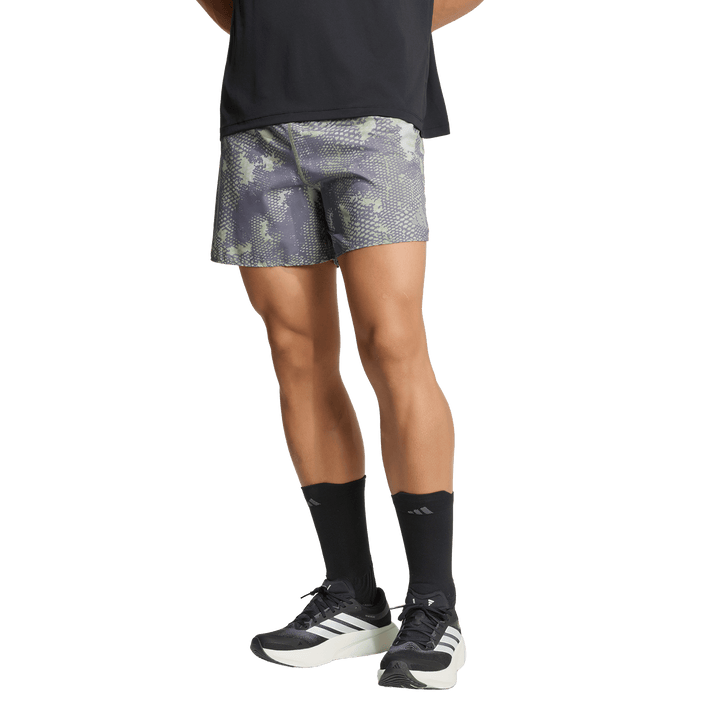 Adidas Mens ADI365 Animal Print Iconic 5" Shorts - Grey Two/Tent Green/Trace Grey - AW26