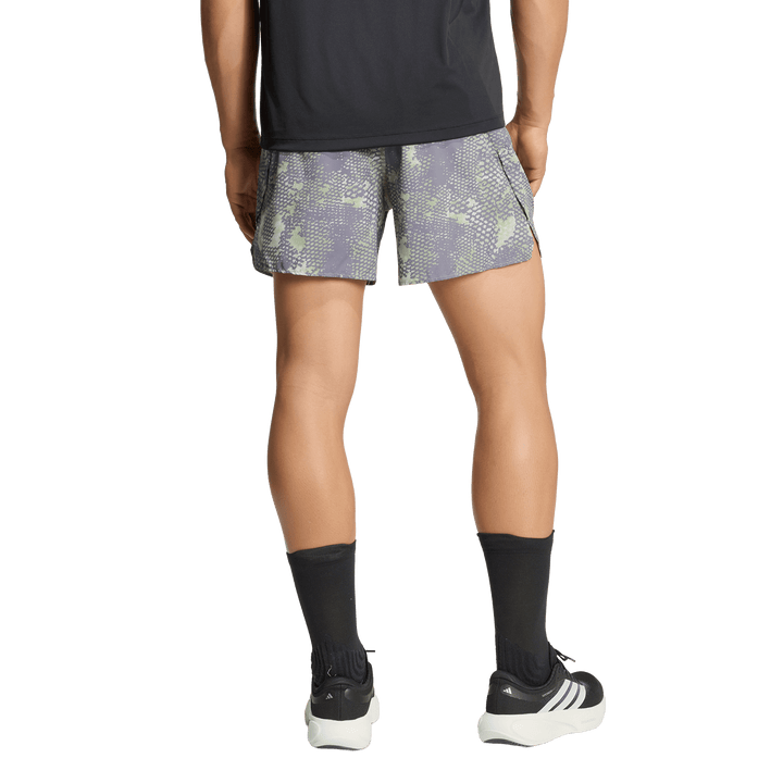 Adidas Mens ADI365 Animal Print Iconic 5" Shorts - Grey Two/Tent Green/Trace Grey - AW26