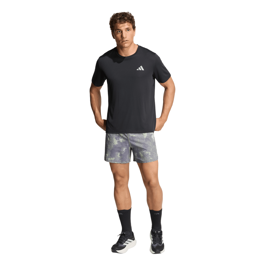 Adidas Mens ADI365 Animal Print Iconic 5" Shorts - Grey Two/Tent Green/Trace Grey - AW26
