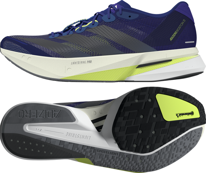 Adidas Mens Adizero Boston 13 - Dual Indigo/Iron Metallic/Frozen Lemon - Neutral - AW26