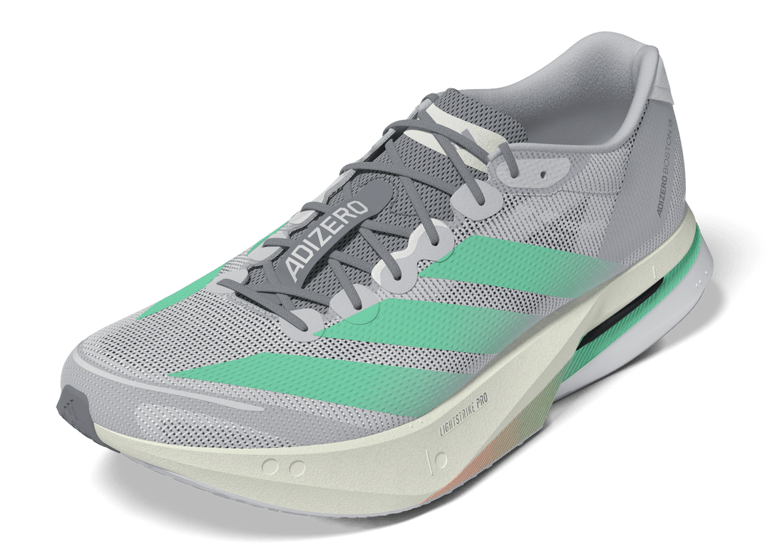 Adidas Womens Adizero Boston 13 - Dash Grey/Pulse Mint/Haze Coral - Neutral - AW26