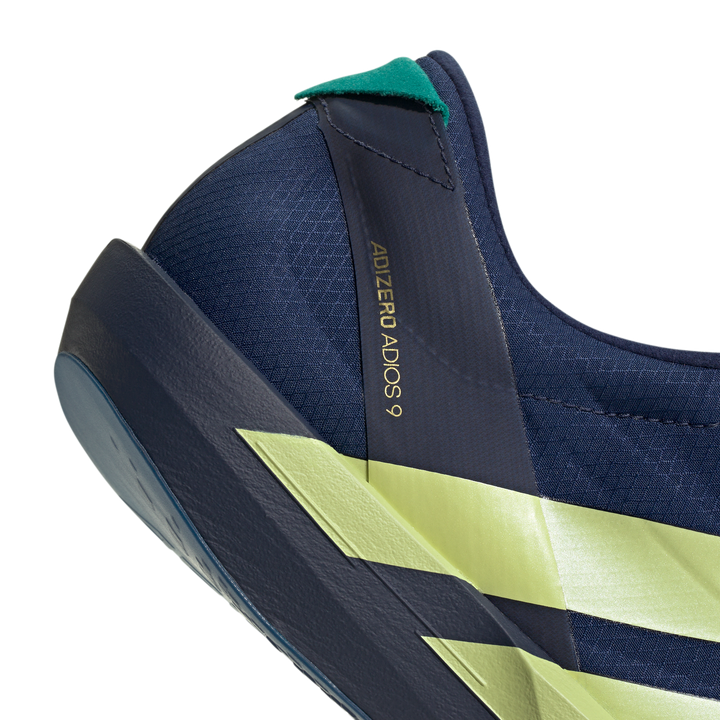 Adidas Mens Adizero Adios 9 - Dark Blue/Yellow Tint/Clear Pink - Neutral - AW26