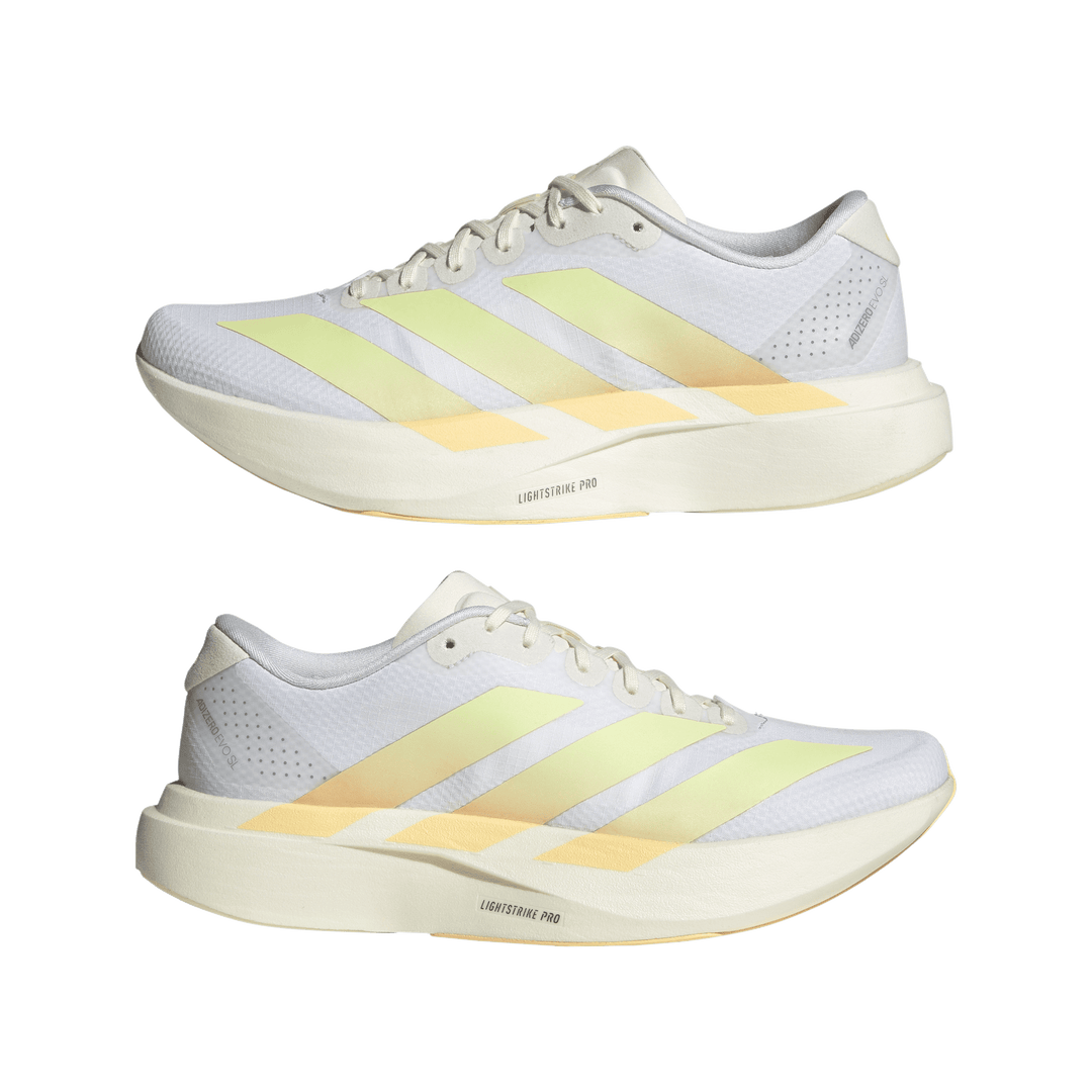 Adidas Womens Adizero Evo SL Woven - Footwear White/Ice Tangerine/Off White - Neutral - AW26