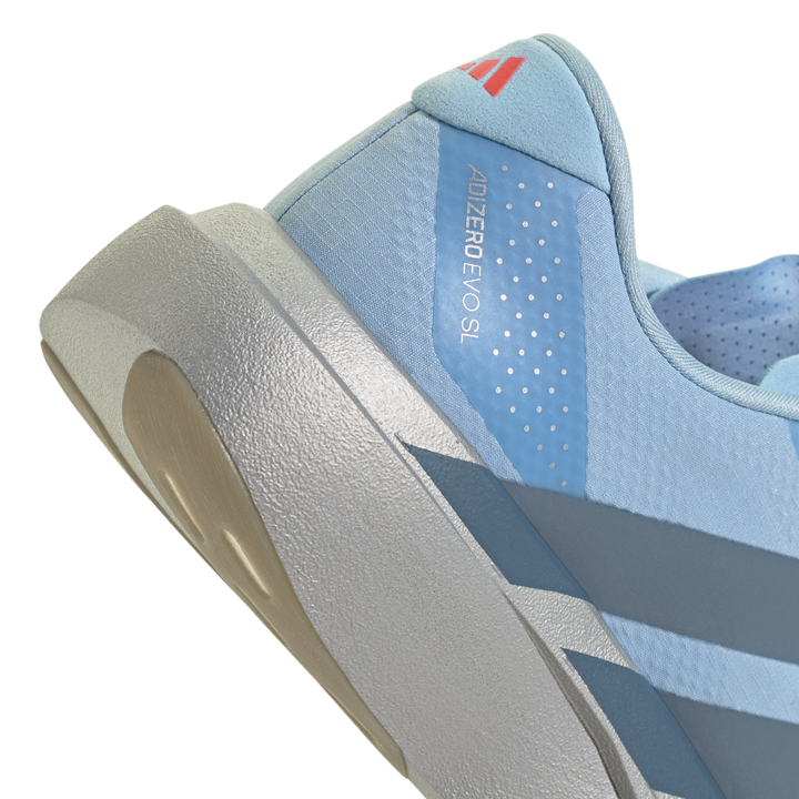 Adidas Womens Adizero Evo SL Woven - Clear Sky/Grey Two/Silver Metallic - Neutral - AW26