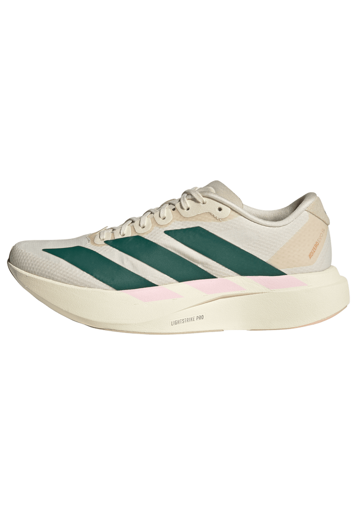 Adidas Womens Adizero Evo SL Woven - Wonder White/Collegiate Green/Clear Pink - Neutral - AW26