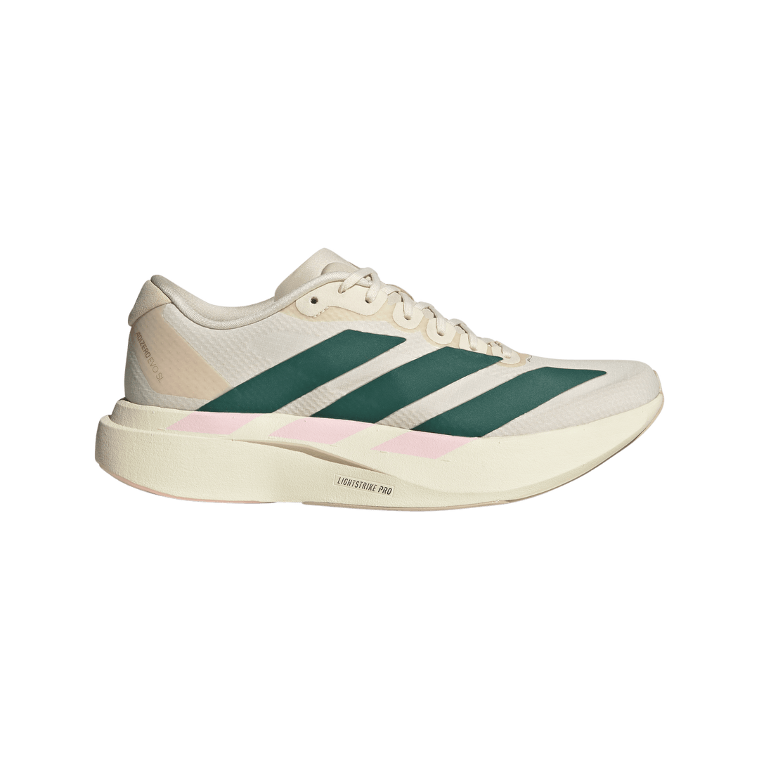 Adidas Womens Adizero Evo SL Woven - Wonder White/Collegiate Green/Clear Pink - Neutral - AW26
