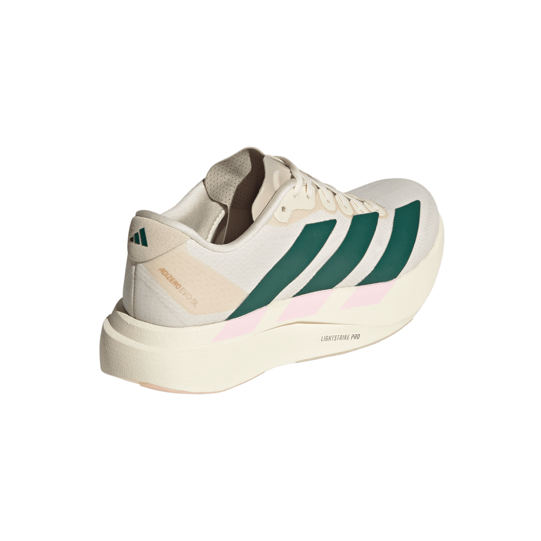 Adidas Womens Adizero Evo SL Woven - Wonder White/Collegiate Green/Clear Pink - Neutral - AW26