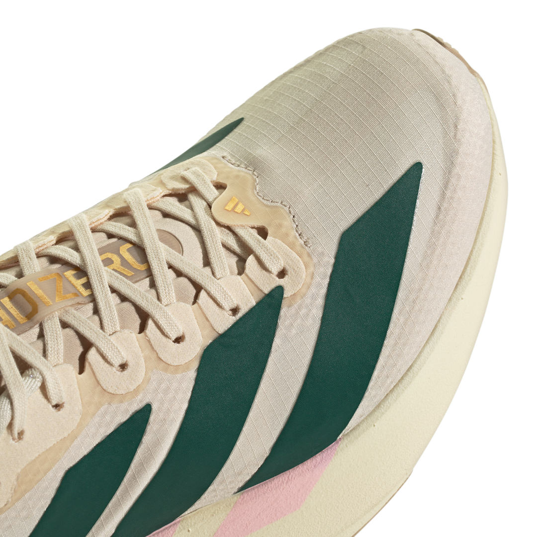 Adidas Womens Adizero Evo SL Woven - Wonder White/Collegiate Green/Clear Pink - Neutral - AW26