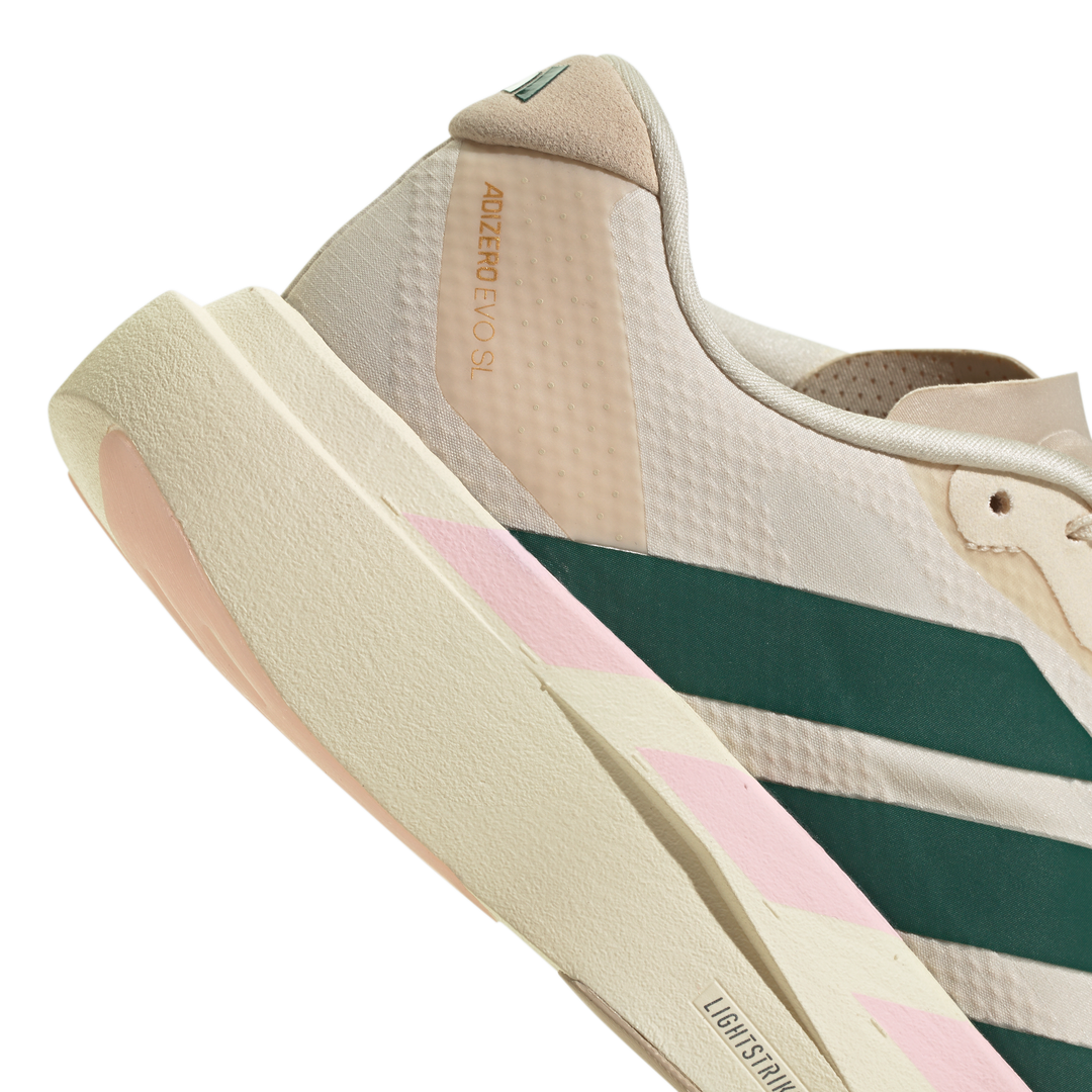 Adidas Womens Adizero Evo SL Woven - Wonder White/Collegiate Green/Clear Pink - Neutral - AW26