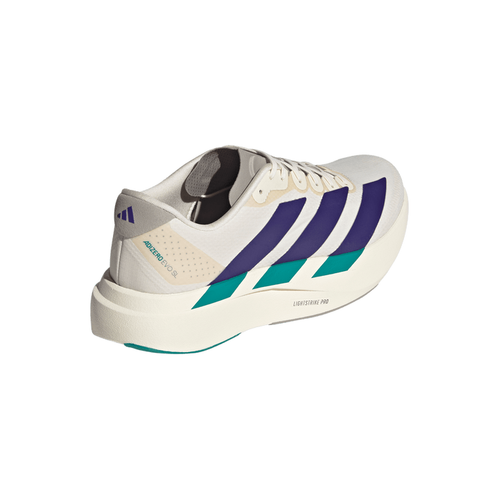Adidas Mens Adizero Evo SL Woven - Wonder White/Collegiate Purple/Equipment Green - Neutral - AW26