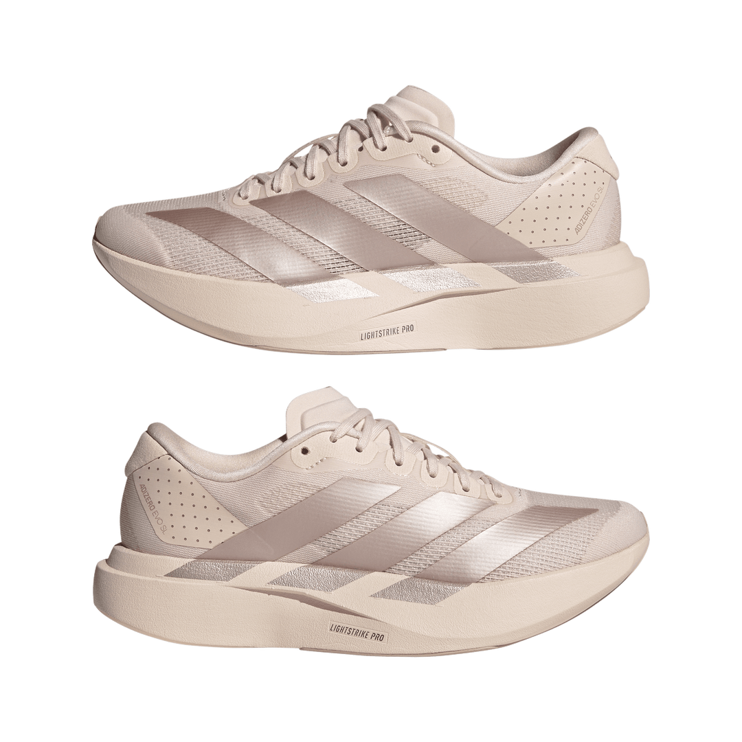 Adidas Womens Adizero Evo SL - Wonder Quartz/Vapour Grey Metallic/Wonder Taupe - Neutral - AW26