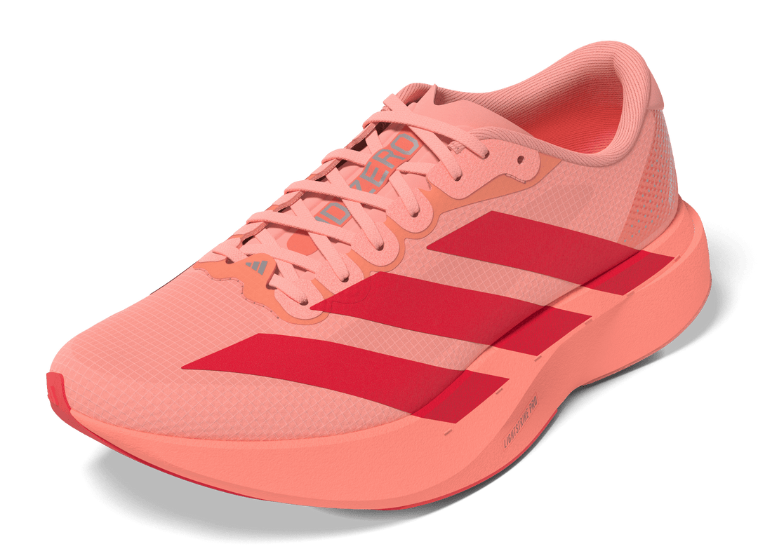 Adidas Womens Adizero Evo SL Woven - Frozen Turbo/Lucid Red/Silver Metallic - Neutral - AW26