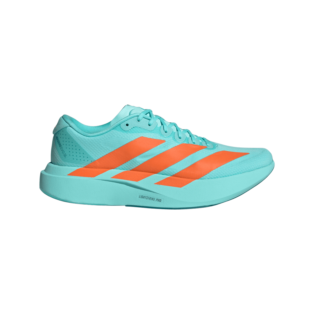 Adidas Mens Adizero Evo SL Woven - Flash Aqua/Impact Orange/Arctic Fusion - Neutral - AW26