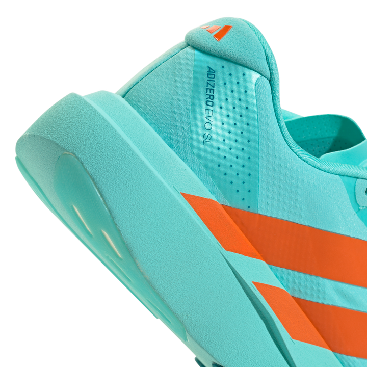 Adidas Mens Adizero Evo SL Woven - Flash Aqua/Impact Orange/Arctic Fusion - Neutral - AW26