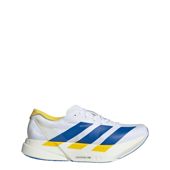 Adidas Mens Adizero Adios Pro 4 - Footwear White/Blue/Yellow - Neutral - SS26