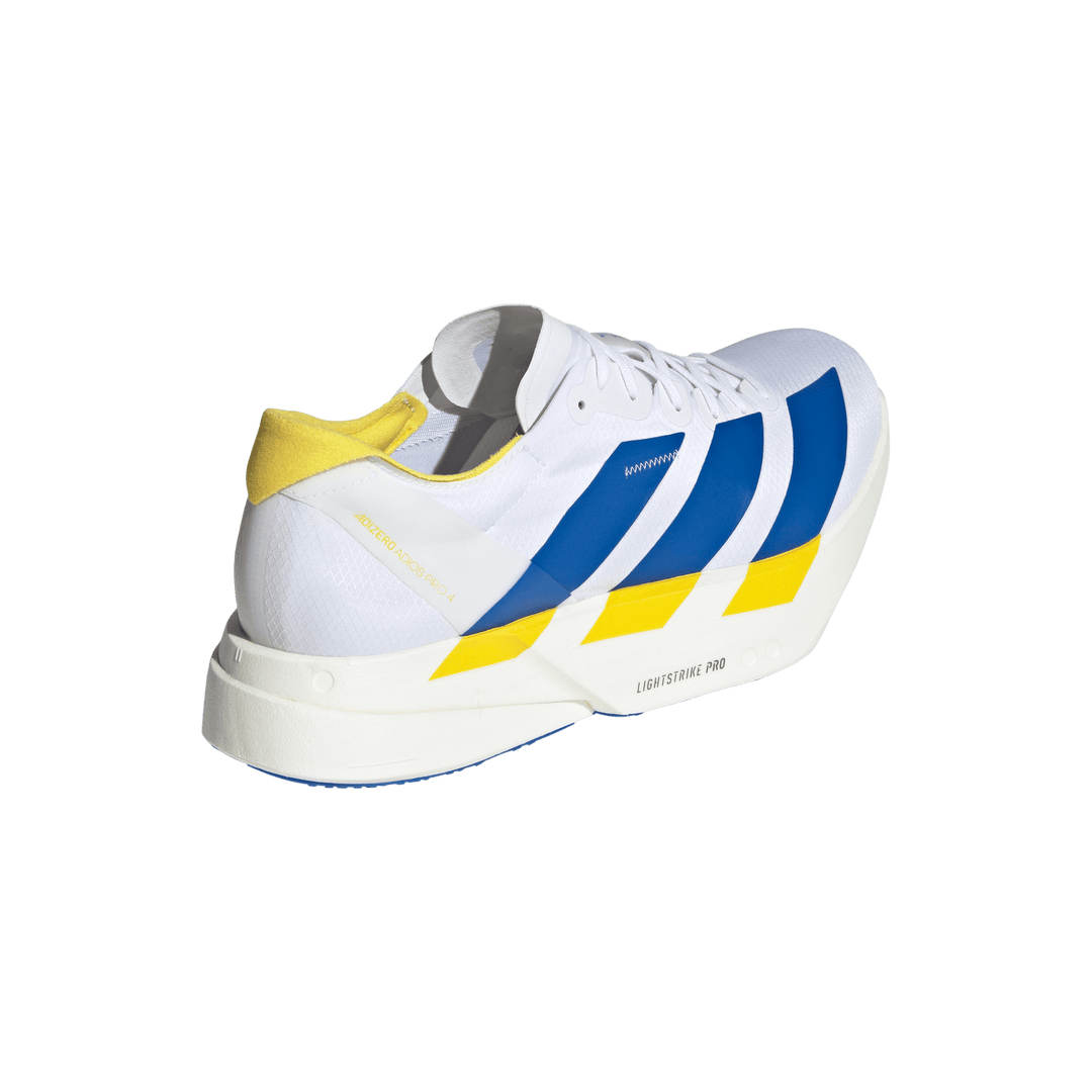 Adidas Mens Adizero Adios Pro 4 - Footwear White/Blue/Yellow - Neutral - SS26