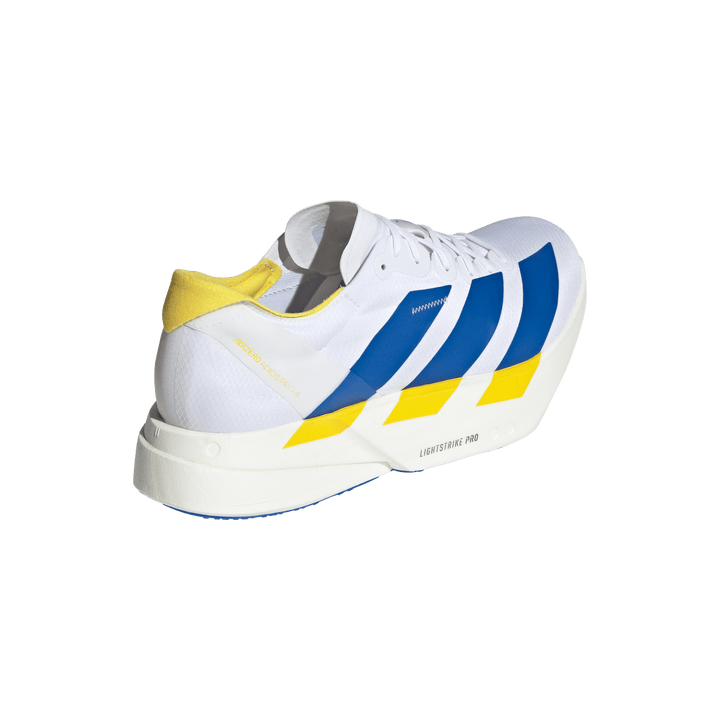 Adidas Mens Adizero Adios Pro 4 - Footwear White/Blue/Yellow - Neutral - SS26