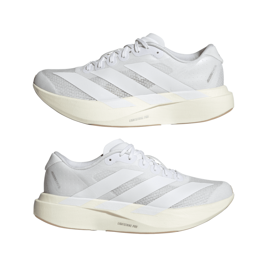 Adidas Womens Adizero Evo SL - Cloud White/Cloud White/Warm Sandstone - Neutral - SS26