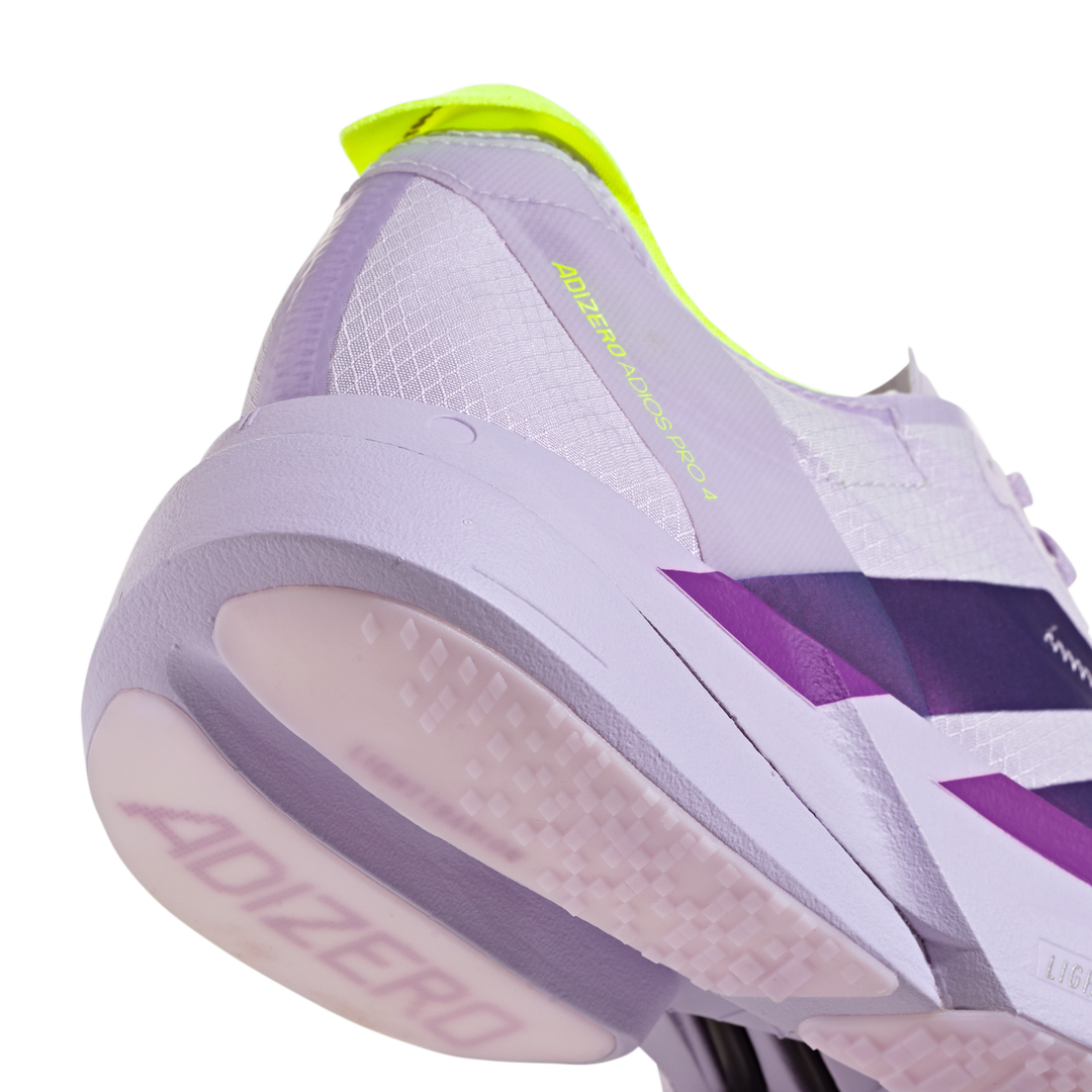 Adidas Womens Adizero Adios Pro 4 - Purple Tint/Solar Purple/Signal Green - Neutral - AW26