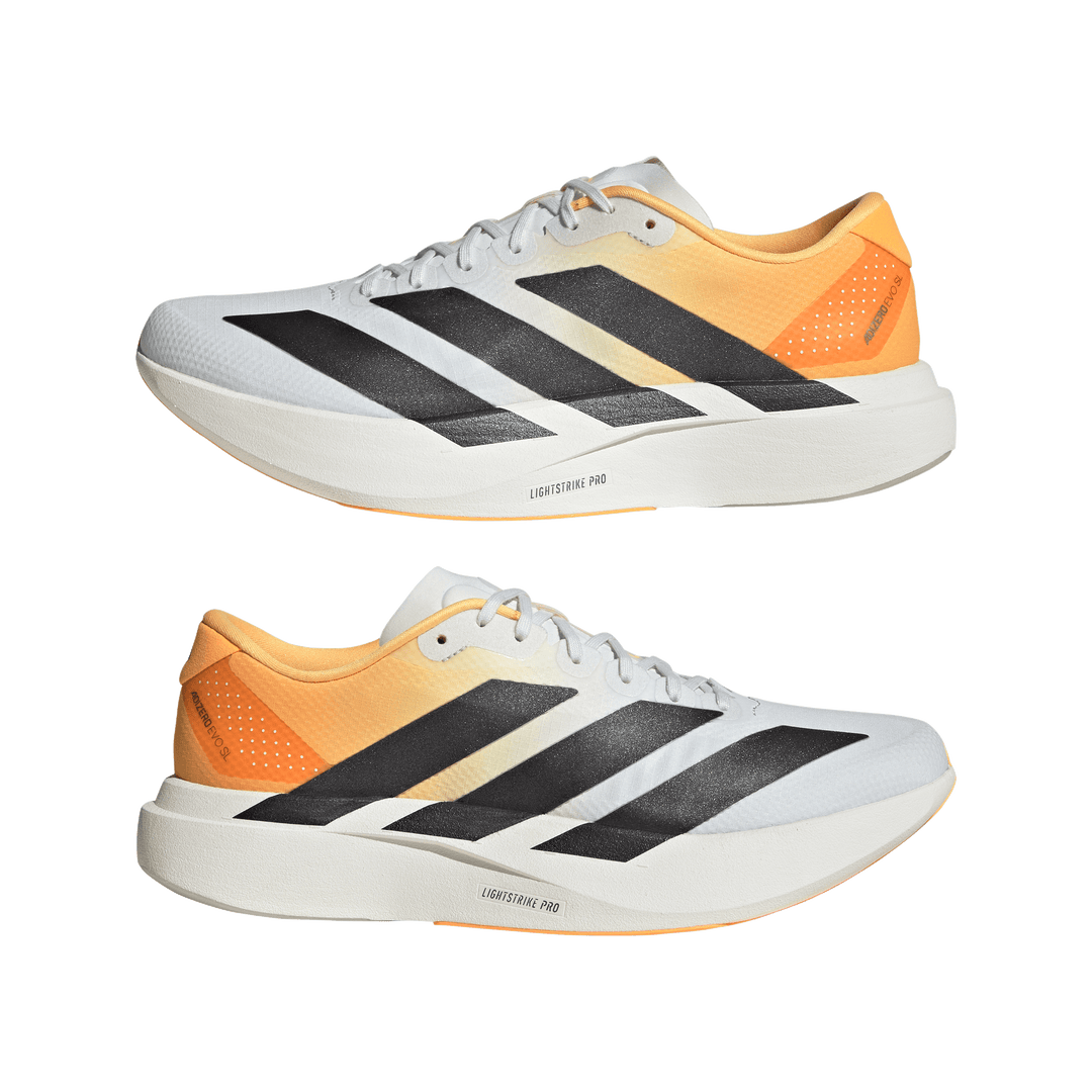 Adidas Mens Adizero Evo SL Woven - Crystal White/Lucid Tangerine/Iron Metallic - Neutral - AW26