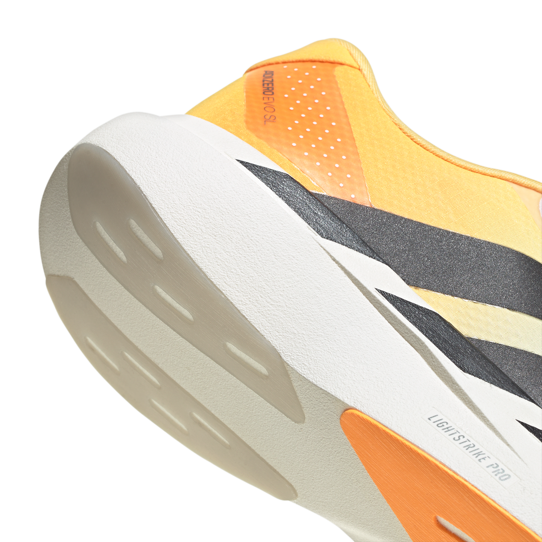 Adidas Mens Adizero Evo SL Woven - Crystal White/Lucid Tangerine/Iron Metallic - Neutral - AW26