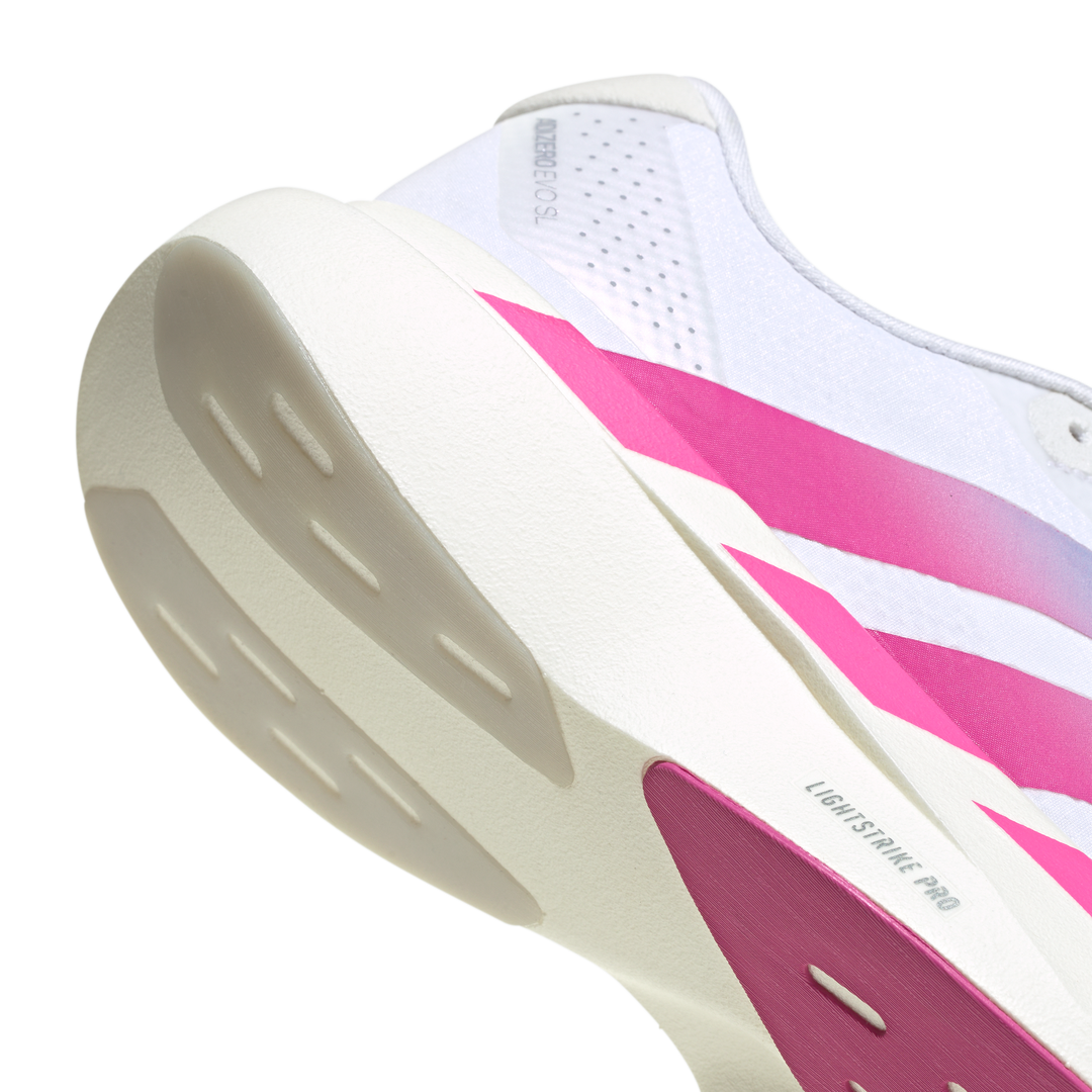 Adidas Womens Adizero Evo SL Woven - Footwear White/Lucid Fuchsia/Violet Tone - Neutral - AW26