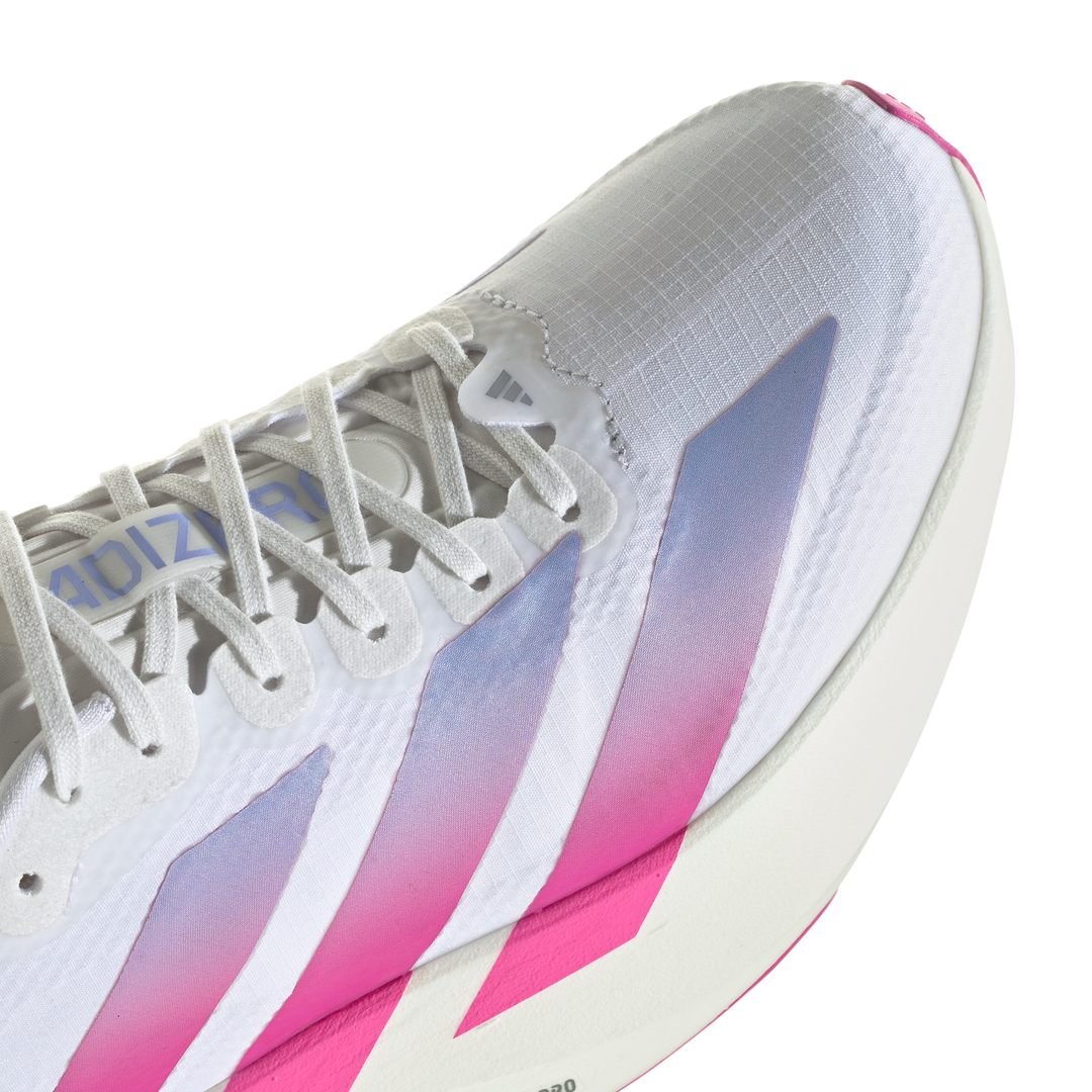 Adidas Womens Adizero Evo SL Woven - Footwear White/Lucid Fuchsia/Violet Tone - Neutral - AW26