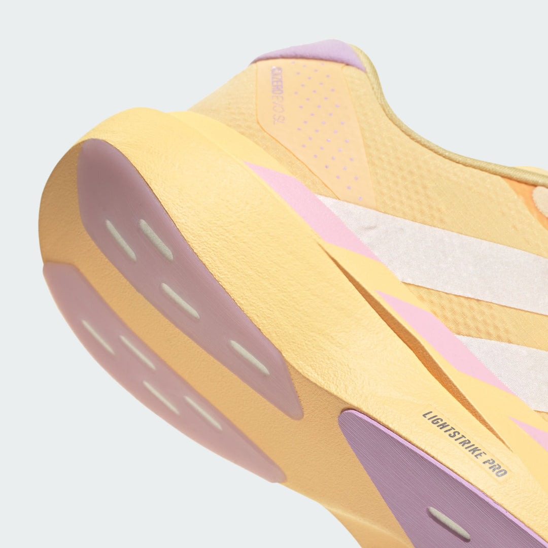 Adidas Damen Adizero Evo SL Woven - Ice Tangerine/Ice Gold Metallic/Bliss Lilac - Neutral - SS26