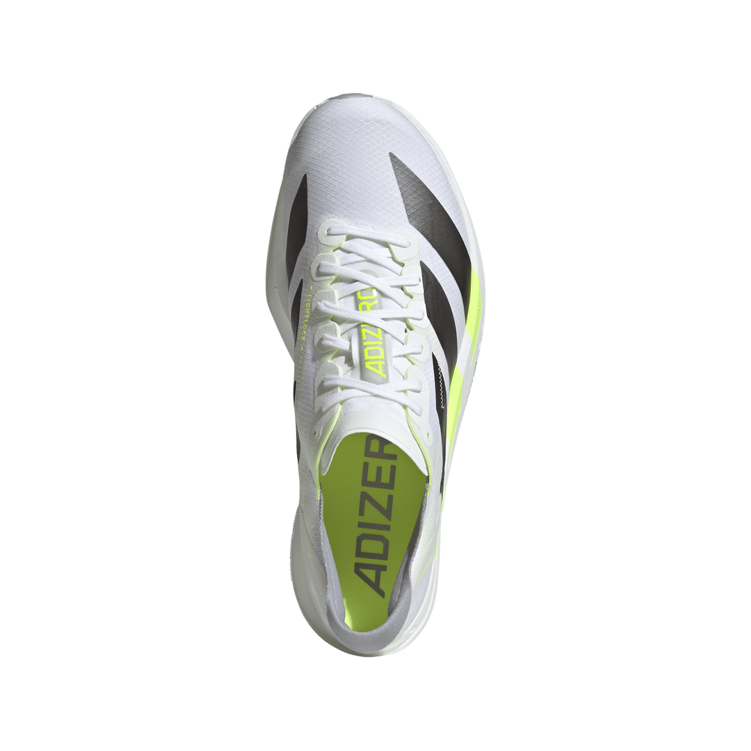 Adidas Mens Adizero Adios Pro 4 - Footwear White/Iron Metallic/Solar Yellow - Neutral - AW26