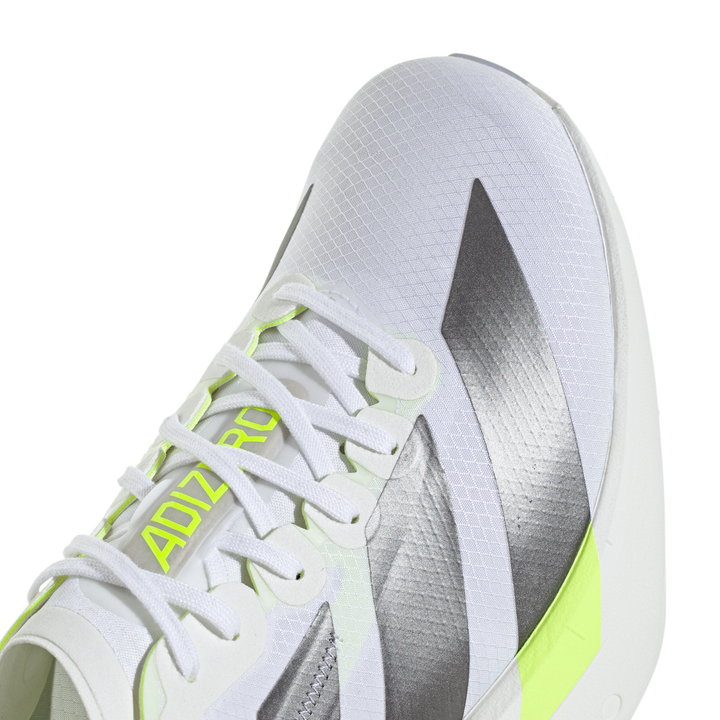 Adidas Mens Adizero Adios Pro 4 - Footwear White/Iron Metallic/Solar Yellow - Neutral - AW26