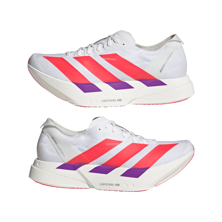 Adidas Mens Adizero Adios Pro 4 - Footwear White/Lucid Red/Shock Purple - Neutral - AW26