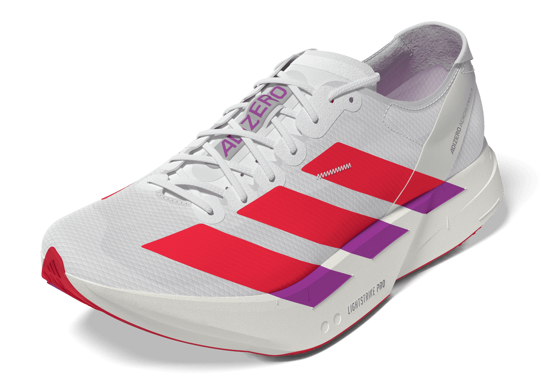 Adidas Mens Adizero Adios Pro 4 - Footwear White/Lucid Red/Shock