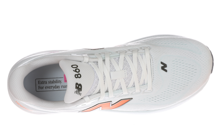 New Balance Herren 860v15 – Weiß/Tangerine Heat/Glint Blue – Stabilität – SS26