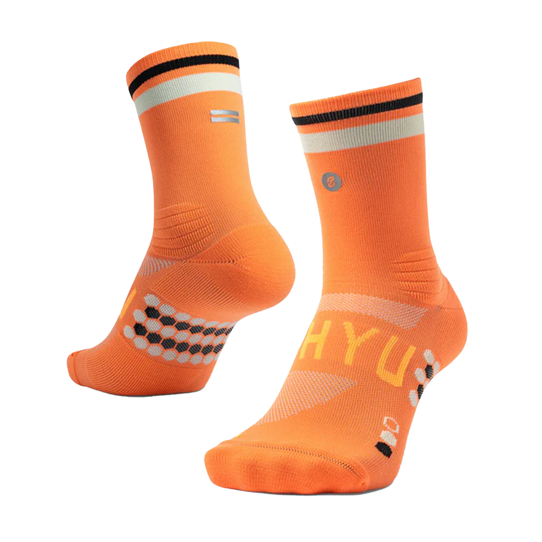 SHYU Racing Half Crew Socks - Mango/Cream/Black