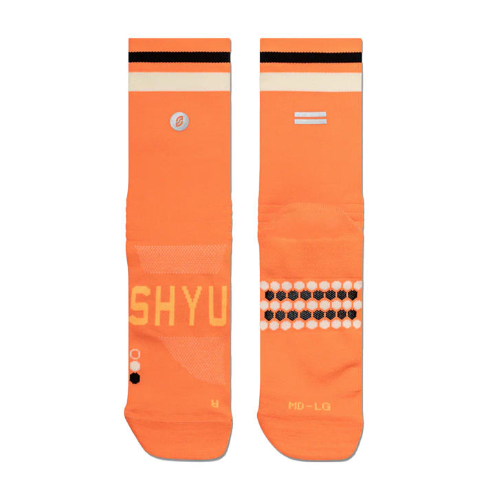 SHYU Racing Half Crew Socks - Mango/Cream/Black