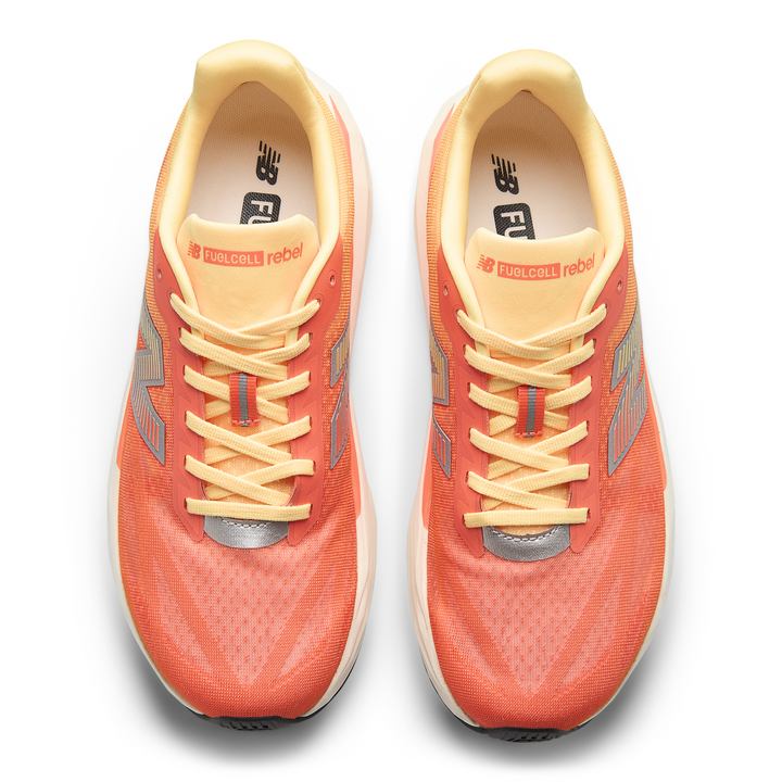 New Balance Mens FuelCell Rebel V5 Wide - 2E Width - Tangerine Heat/Silver Metallic - Neutral - SS26