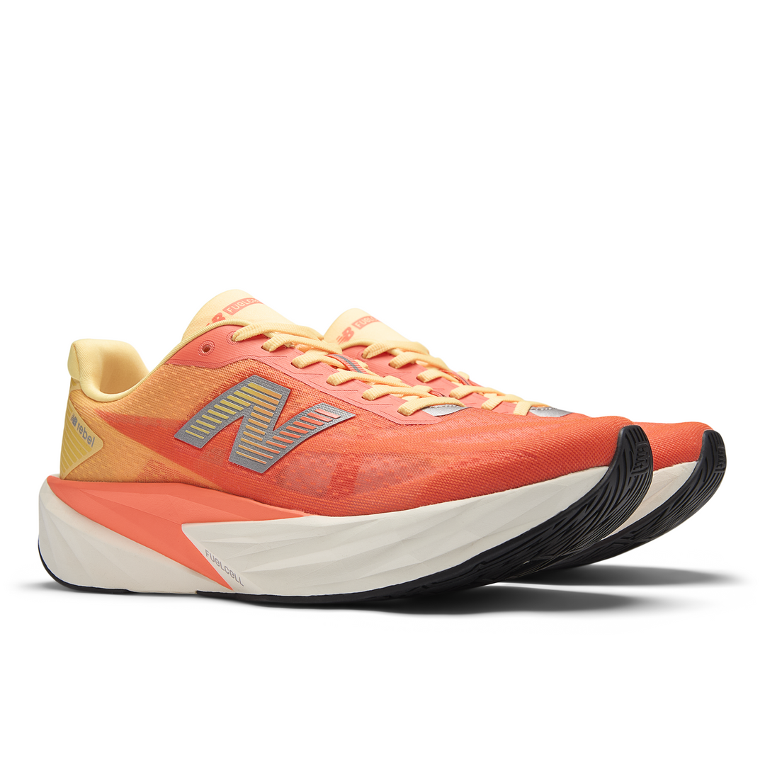 New Balance Mens FuelCell Rebel V5 Wide - 2E Width - Tangerine Heat/Silver Metallic - Neutral - SS26