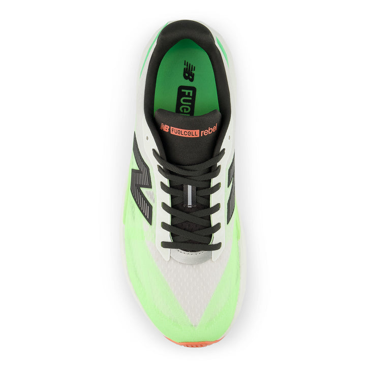 New Balance Mens FuelCell Rebel V5 Riswing - White/Mint Flash/Lime Leaf - Neutral - AW25