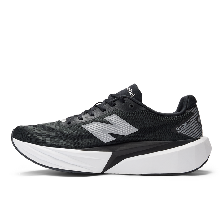 New Balance Mens FuelCell Rebel V5 Wide (2E Width) - Black/Silver Metallic/White - Neutral - AW25