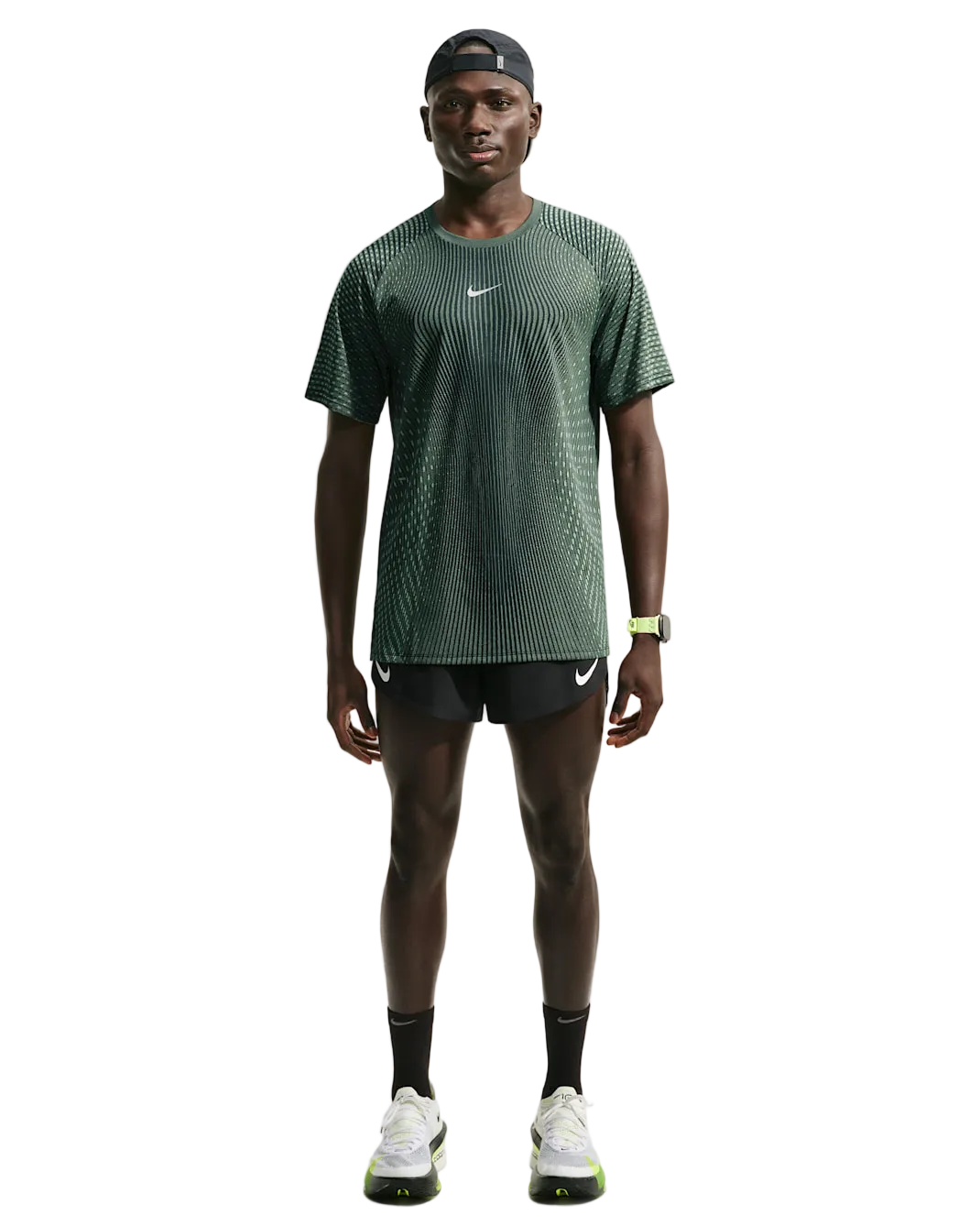 Nike Mens Aero-FIT Short Sleeve Running Tee - Black/Light Green Spark/Reflective Silver - SU26