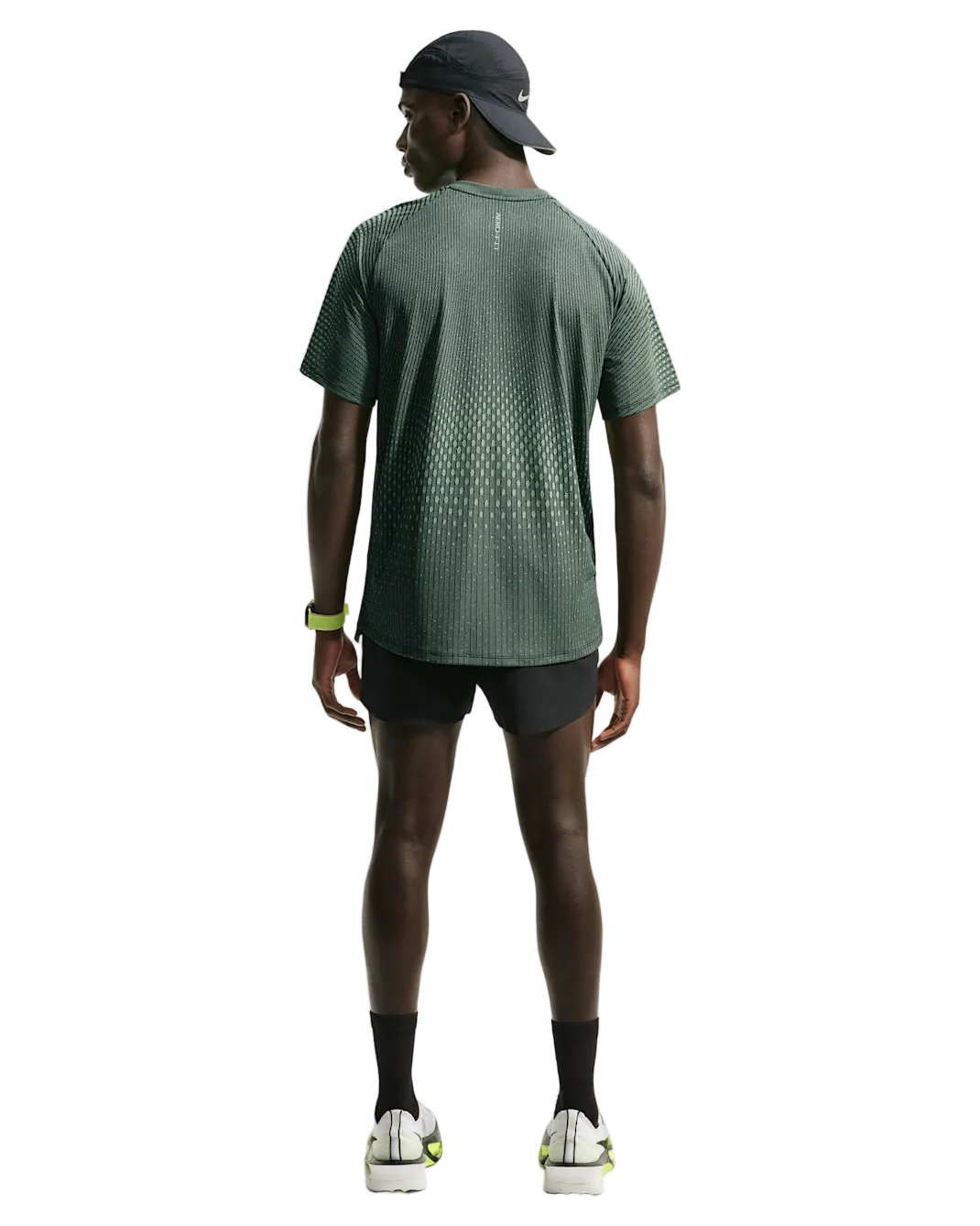 Nike Mens Aero-FIT Short Sleeve Running Tee - Black/Light Green Spark/Reflective Silver - SU26