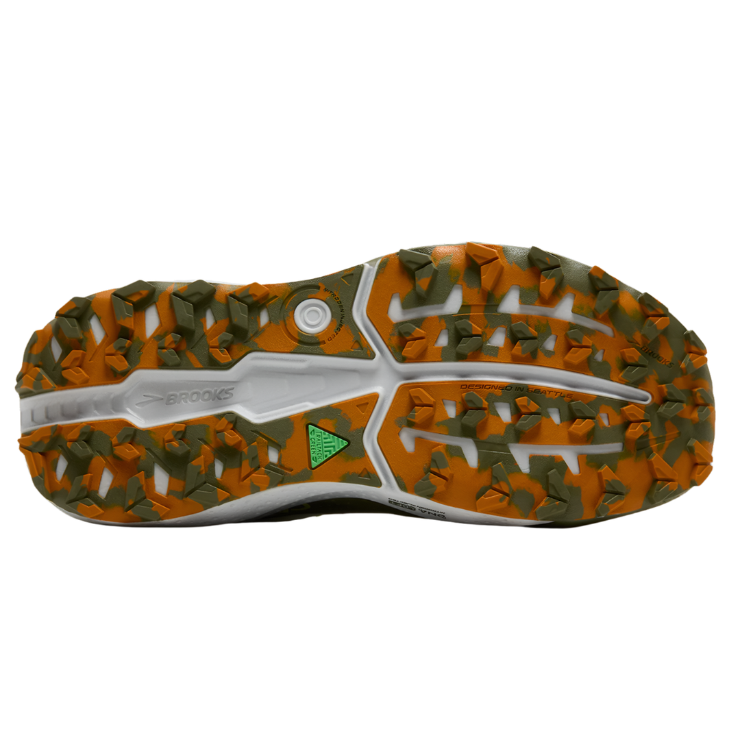 Brooks Mens Caldera 8 - Dusty Olive/Lime/Oyster - Trail - AW25